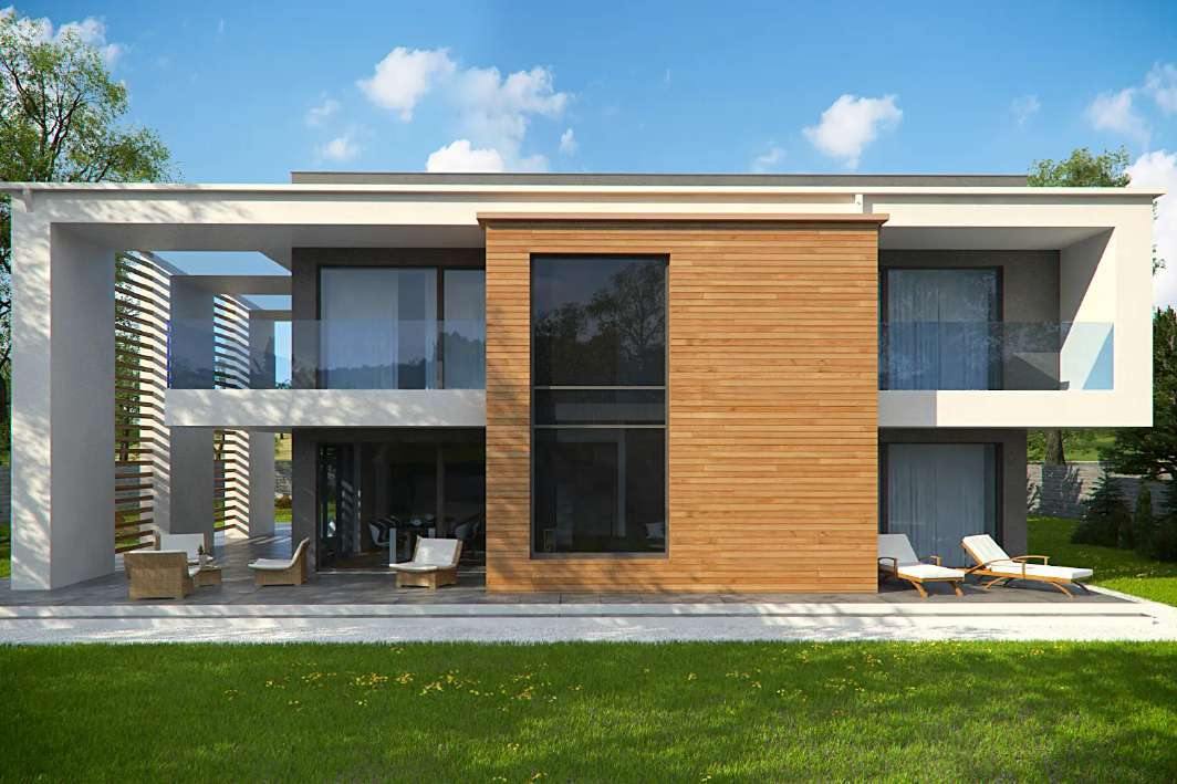 Maison contemporaine conçue pour une ossature acier léger